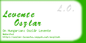 levente oszlar business card
