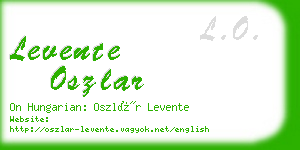 levente oszlar business card